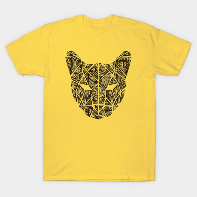 Black African Print Panther T-Shirt by Tingsy